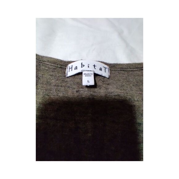 HABITAT WOMENS COTTON BLEND TOP SLEEVELESS TANK SIZE LARGE GREEN AND DARK GRAY - Picture 2 of 6